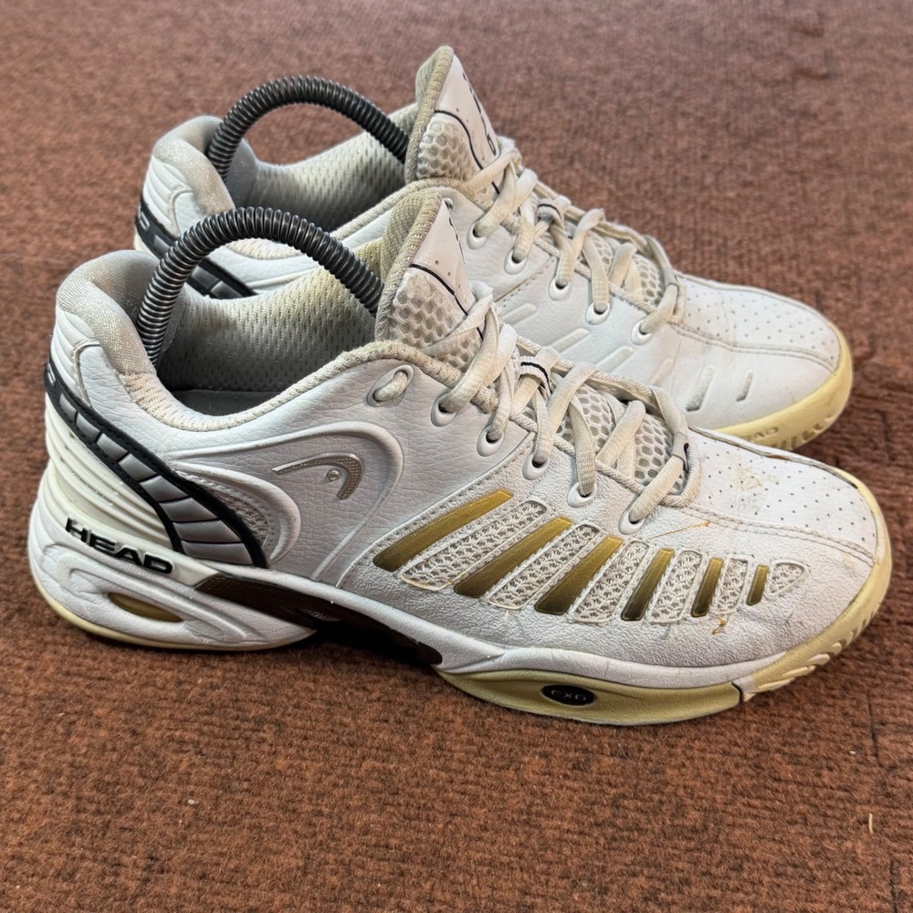 Head Prestige Pro Women Tennis Shoes White Gold pickleball shoe Size 8.5 B+